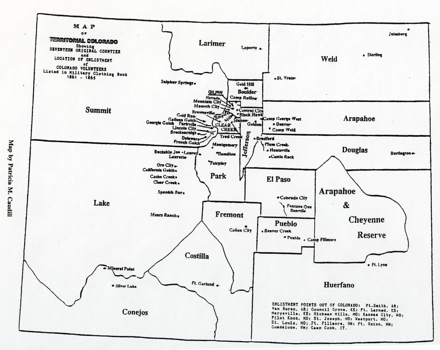 Map 0f Colorado Territory 1861