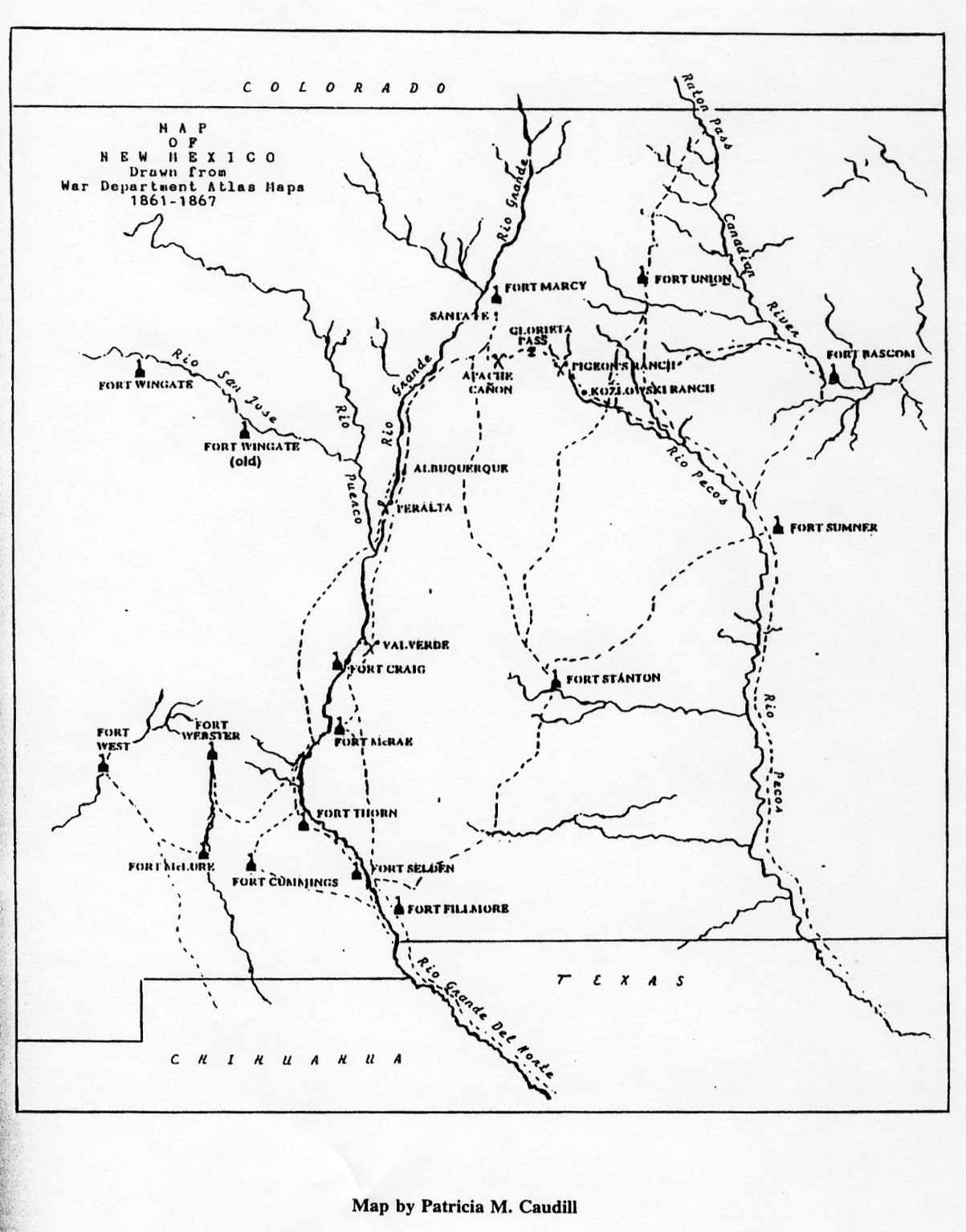 New Mexico Map - 1861